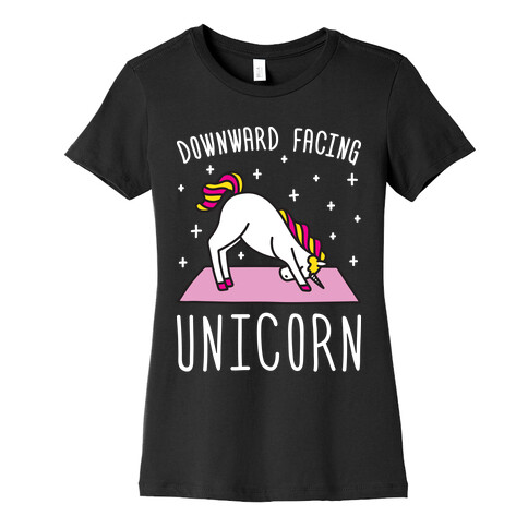 Downward Facing Unicorn Womens T-Shirt