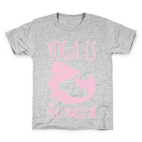 Yoga Is Mer-Magical White Print Kids T-Shirt