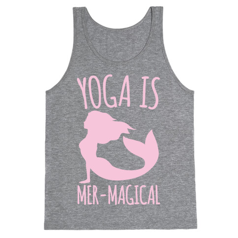 Yoga Is Mer-Magical White Print Tank Top