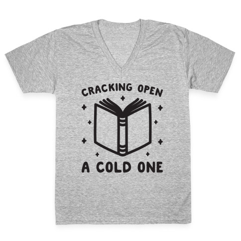 Cracking Open A Cold One With The Books V-Neck Tee Shirt