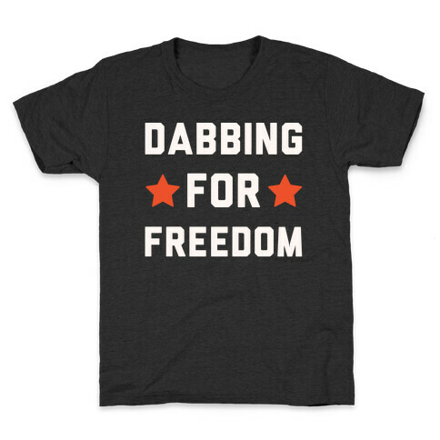 Dabbing For Freedom White Print Kids T-Shirt