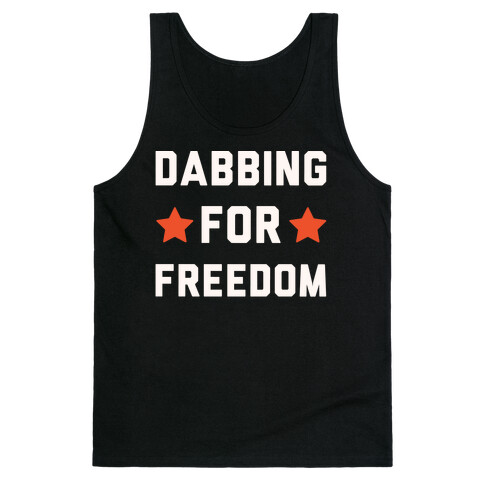 Dabbing For Freedom White Print Tank Top