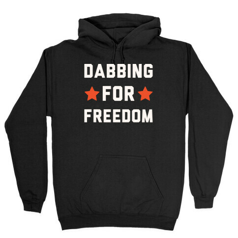 Dabbing For Freedom White Print Hooded Sweatshirt