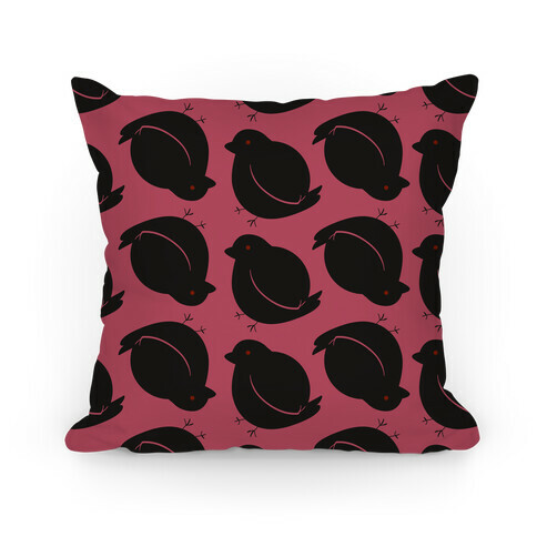 Chubby Bird Pattern Pillow (Raven) Pillow