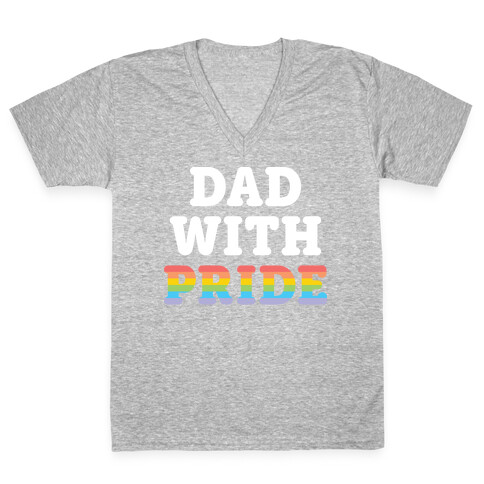 Dad With Pride V-Neck Tee Shirt