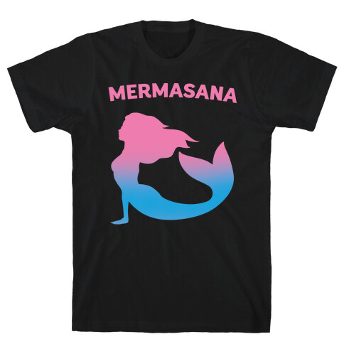 Mermasana Parody White Print T-Shirt