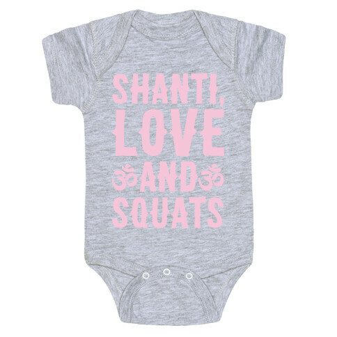 Shanti Love and Squats White Print Baby One-Piece