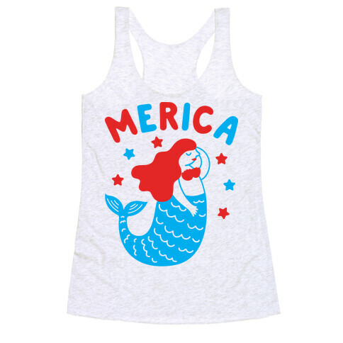 Merica Mermaid Racerback Tank Top