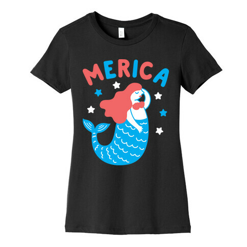 Merica Mermaid Womens T-Shirt