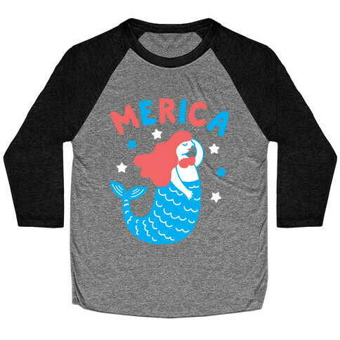 Merica Mermaid Baseball Tee