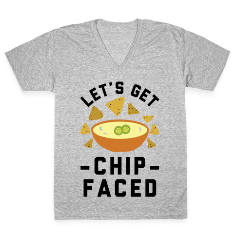 Let's Get Chip Faced V-Neck Tee Shirt