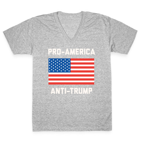 Pro-America Anti-Trump V-Neck Tee Shirt