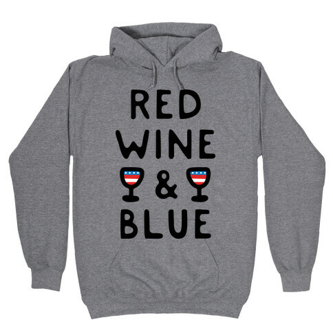 Red Wine And Blue Hooded Sweatshirt