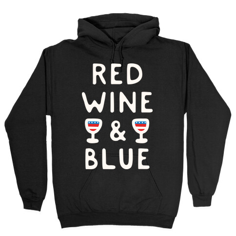 Red Wine And Blue Hooded Sweatshirt