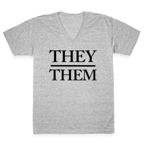 They/Them Pronouns V-Neck Tee Shirt