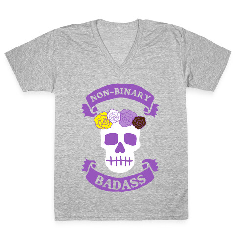 Non-Binary Badass V-Neck Tee Shirt