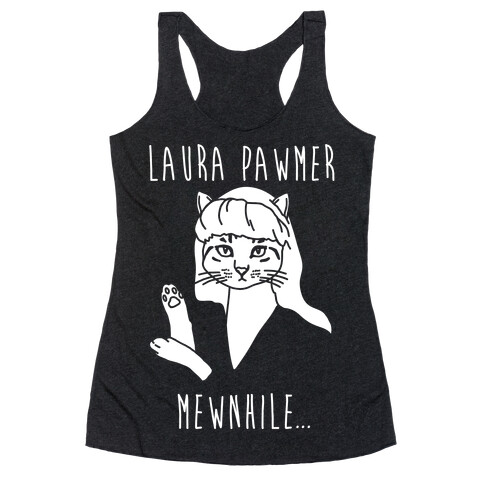 Laura Pawmer Parody White Print Racerback Tank Top