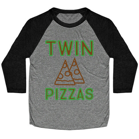Twin Pizzas Parody Baseball Tee