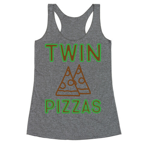 Twin Pizzas Parody Racerback Tank Top