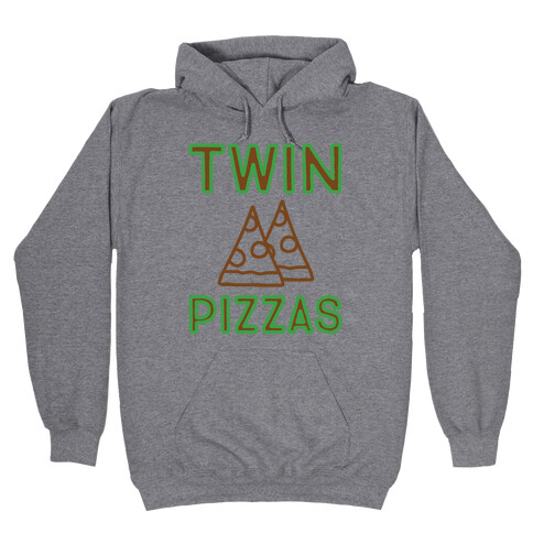 Twin Pizzas Parody Hooded Sweatshirt