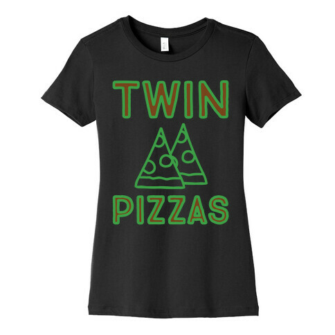 Twin Pizzas Parody White Print Womens T-Shirt