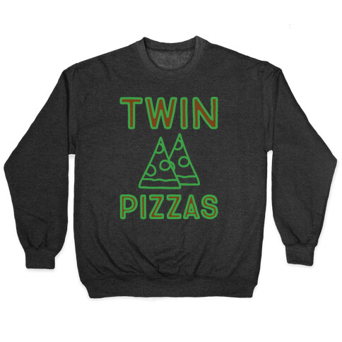 Twin Pizzas Parody White Print Pullover