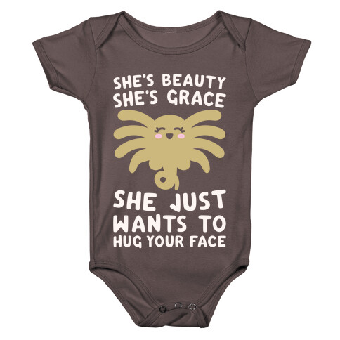 She's Beauty She's Grace Facehugger Parody White Print Baby One-Piece