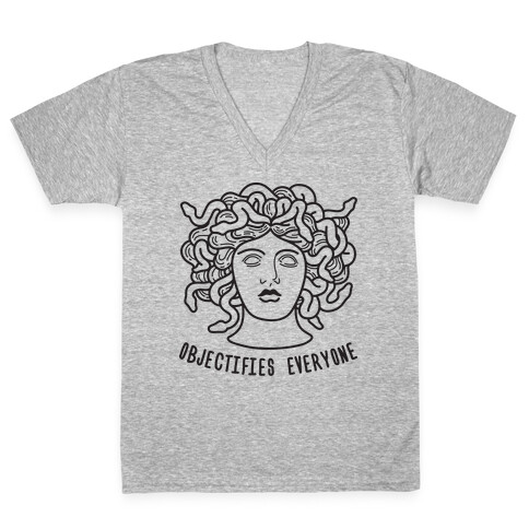 Objectifies Everyone Medusa V-Neck Tee Shirt