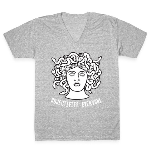 Objectifies Everyone Medusa V-Neck Tee Shirt