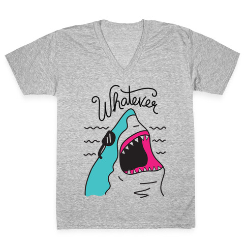 Whatever Shark V-Neck Tee Shirt