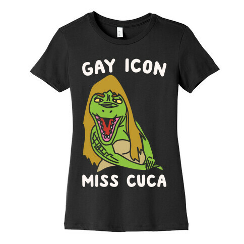 Gay Icon Miss Cuca Parody White Print Womens T-Shirt