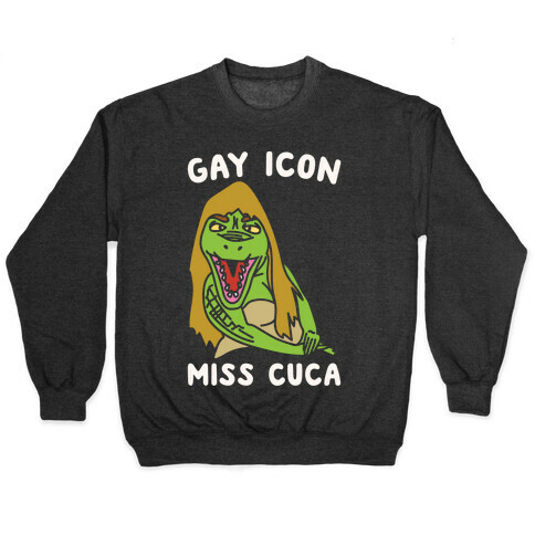 Gay Icon Miss Cuca Parody White Print Pullover