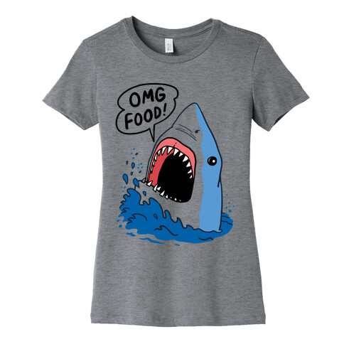Omg Food Shark Womens T-Shirt