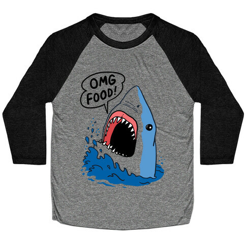 Omg Food Shark Baseball Tee