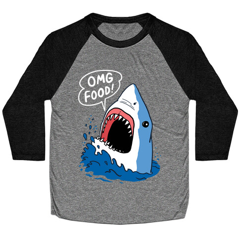 Omg Food Shark Baseball Tee