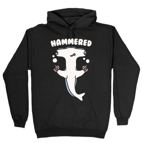 Hammered White Print Hooded Sweatshirt