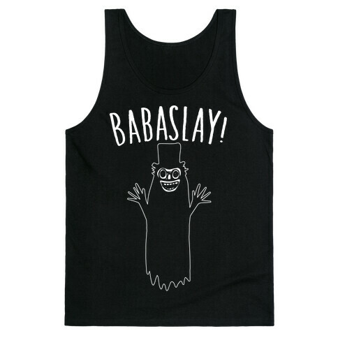 Babaslay Parody White Print Tank Top