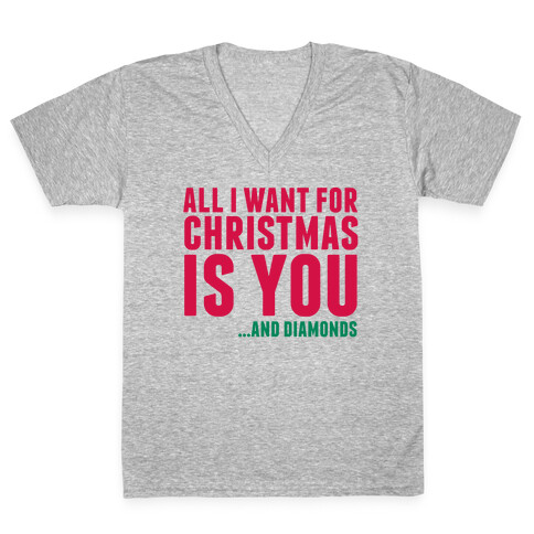 All I Want for Christmas V-Neck Tee Shirt