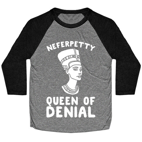 Queen Neferpetty White Print Baseball Tee