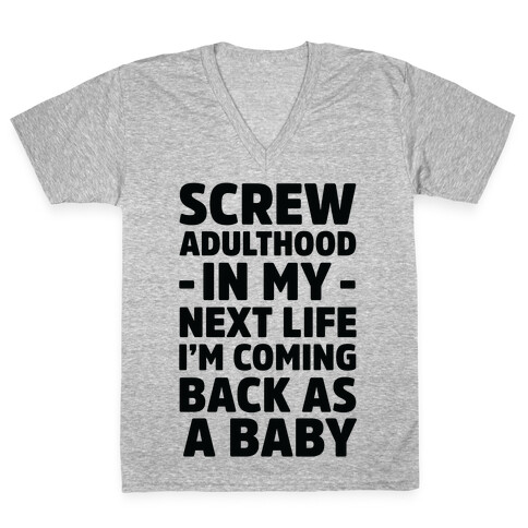 Coming Back as a Baby V-Neck Tee Shirt