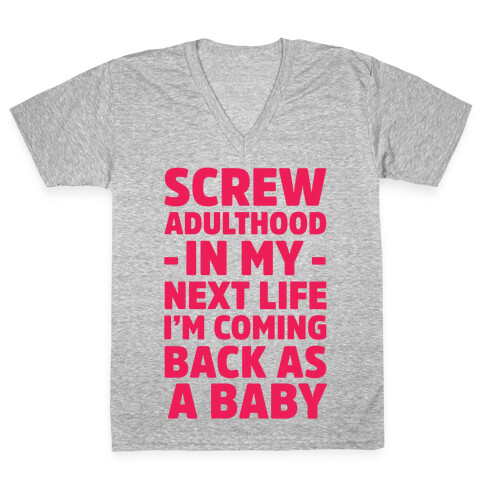 Coming Back as a Baby V-Neck Tee Shirt