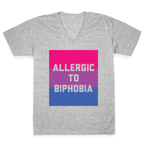 Allergic To Biphobia V-Neck Tee Shirt