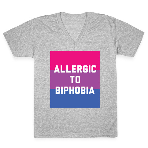 Allergic To Biphobia V-Neck Tee Shirt