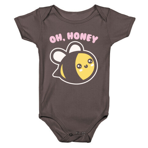 Oh Honey Bee Parody White Print Baby One-Piece