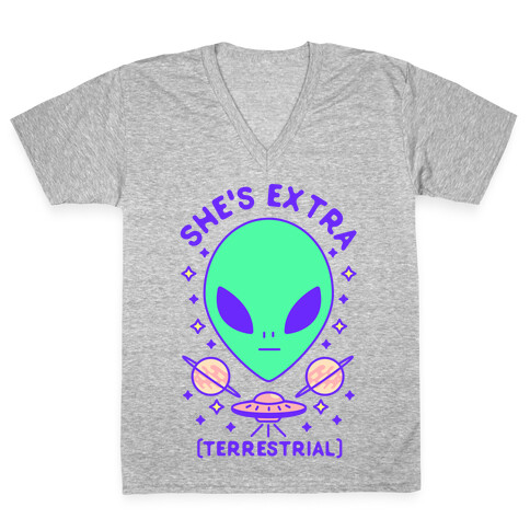 She's Extraterrestrial V-Neck Tee Shirt