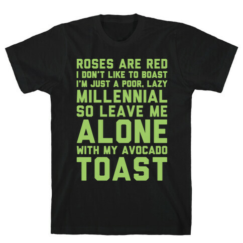 Millennial Poem White Print T-Shirt