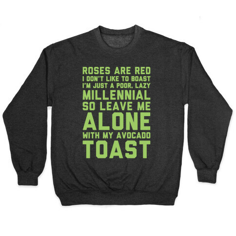 Millennial Poem White Print Pullover