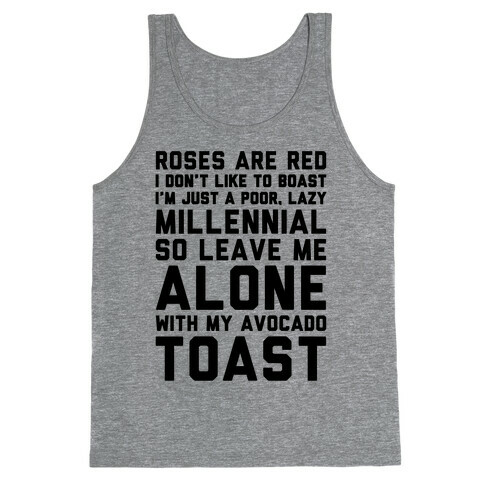 Millennial Poem  Tank Top