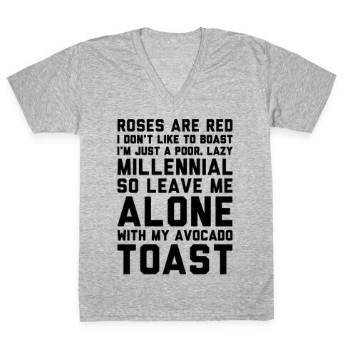 Millennial Poem  V-Neck Tee Shirt