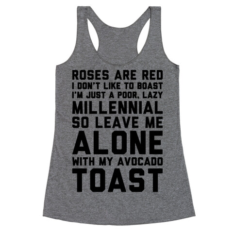 Millennial Poem  Racerback Tank Top